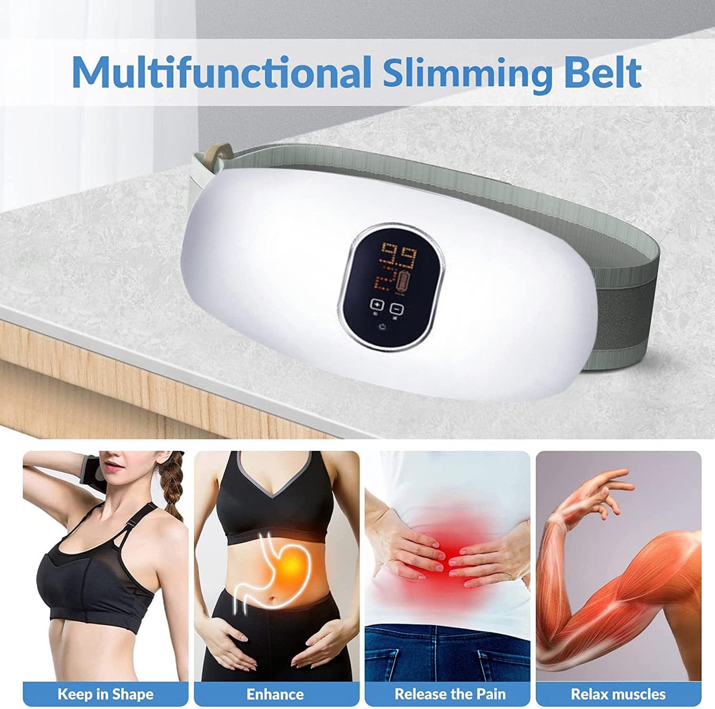 Cinturón Abdominal EMS PulsoCore – Tonificador Muscular Inteligente para Casa